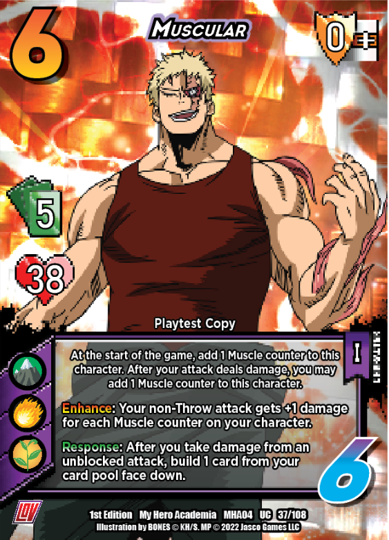 Muscular's design over the different playtest